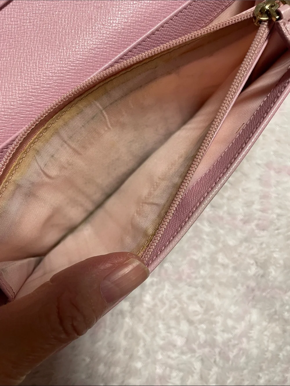 Celine Monogram Continental Wallet with Pink Trim